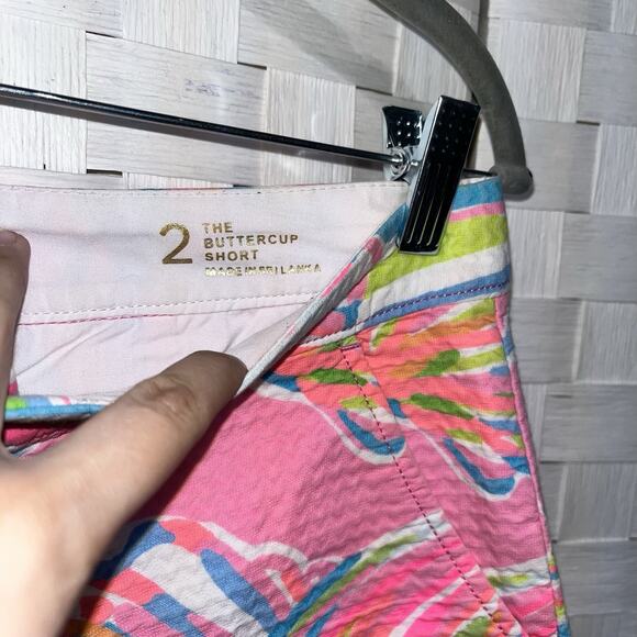 Lilly Pulitzer Womens Buttercup Floral Tropical Scallop Shorts Size 2 Preppy - Picture 4 of 9